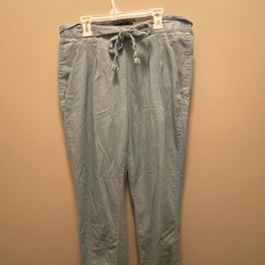 Light Blue "Paper Bag" Tie-Up pants